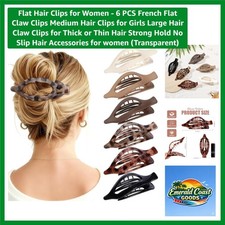 Flat Hair Clips for Women - 6 PCS French Flat Claw Clips Medium Hair Clips fo...