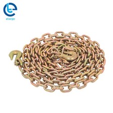 Binder Transport Chain G80 Steel 7100lbs Tow Chain With Grab Hooks 38in 20ft