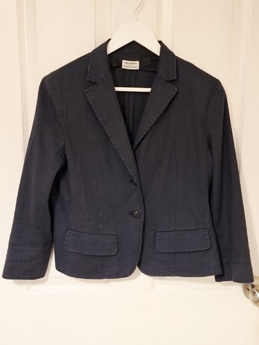 Alberta Ferretti, Giacca blazer PHILOSOPHY DI ALBERTA FERRETTI vintage blu navy misto lino UK 12