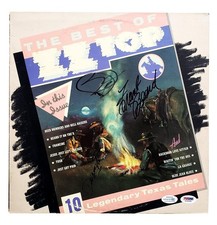 ZZ Top Signed X3 Autographed Record Album LP Billy Gibbons ACOA