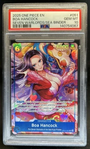 2025 One Piece Seven Warlords Boa Hancock #op07-051 PSA 10 GEM MINT