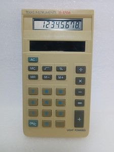 Texas Instruments ~TI-1706 Calculator ~Light / Solar Powered ~Vintage c.1980s