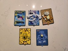 5 Vintage Pokemon Movie 2000 Power Cards Burger King 3D Toys Lot