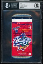 1998 Game 4 World Series Full Size Ticket Mariano Rivera Autograph BGS Authentic