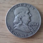 1958 Franklin Half Dollar Silver 50C Coin Circulated Uncertified Collectible