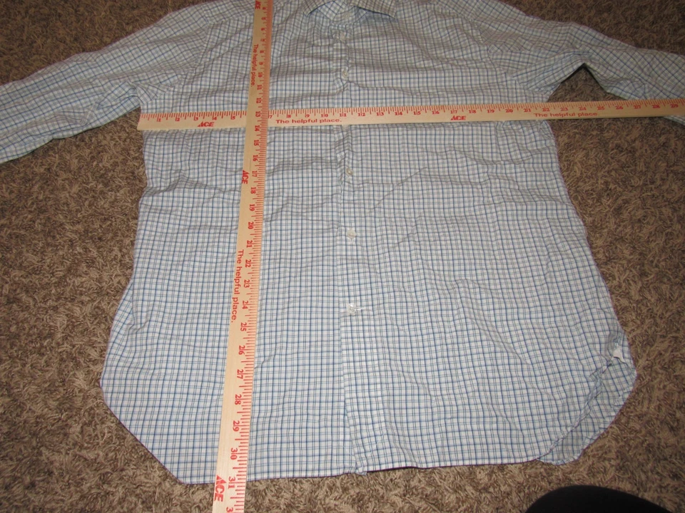 Camisa de vestir ERMEGILDO ZEGNA para hombre 41 16-33 azul blanco a cuadros Foto 4 de 4