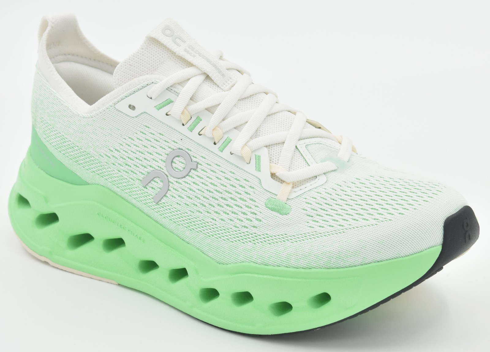 On Men's Cloudsurfer Max Running Shoes Ivory/Honeydew