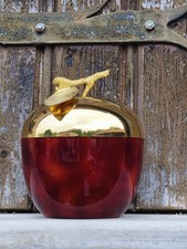 Seau à glaçons pomme Freddotherm Hans Turnwald rouge doré vintage 1970