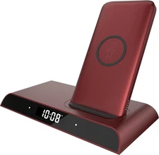 New Halo Universal Wireless Charging Dock with Power Bank 10000mAh Burgundy
