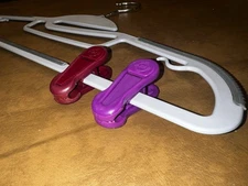 120 Joy Mangano Huggable Hangers Ultra Slim Finger Clips Purple and Burgundy