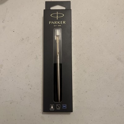 Parker JOTTER EDELSTAHL GOLDRAND Kugelschreiber Kugelschreiber Mittelblau NEU