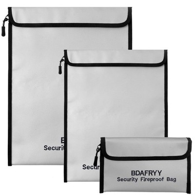 3 Pcs Fireproof Waterproof Money Important Document Bag2000 ,Fire Proof Bag f...