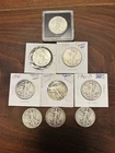 Lot Of 9- 90% Silver Walking Liberty Half Dollars Dates 1928-1934-1937-1941