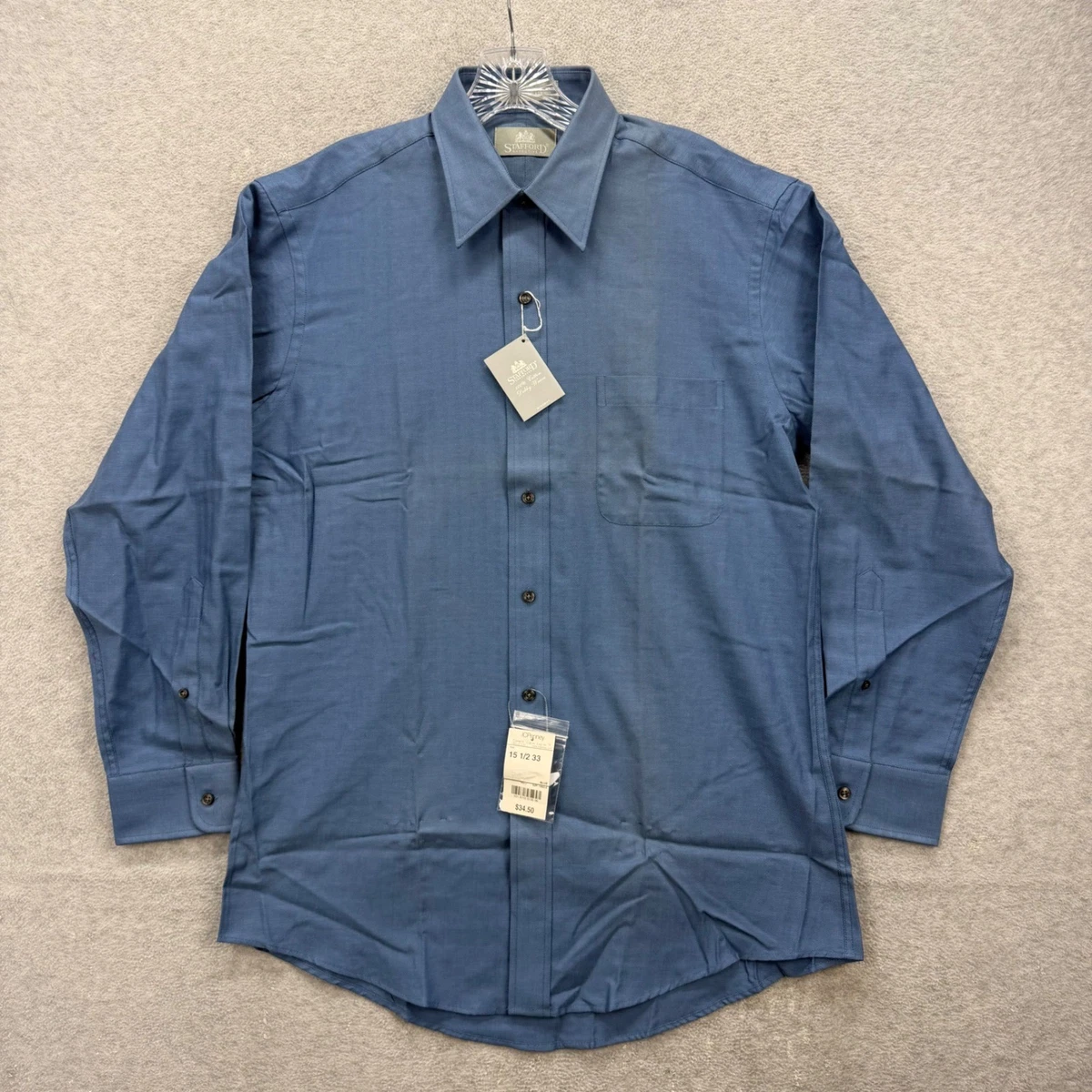Stafford 100% Cotton Long Sleeve Dress Shirts for Men for sale | eBay