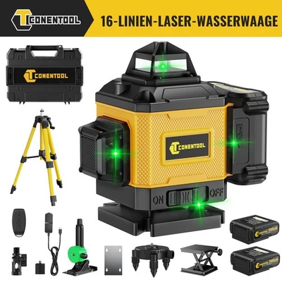 Tragbarer 4D Laser Level16 Line Kreuzlinienlaser Messwerkzeuge Mit Fernbedienung - Bild 1 von 4
