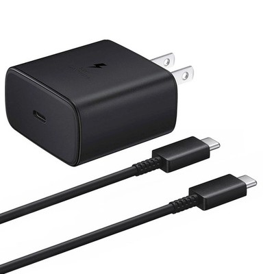 2-Lot USB C Fast Charger/ Cable 45W PD Adapter for Samsung S25 S24 S23 S22 Black