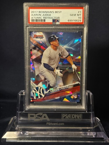 2017 BOWMAN’S BEST ATOMIC REFRACTOR AARON JUDGE #1 PSA 10 GEM MINT!!!