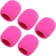 Fielect 5Pcs Microphone Cover Foam Mic Handheld Pink, Pink
