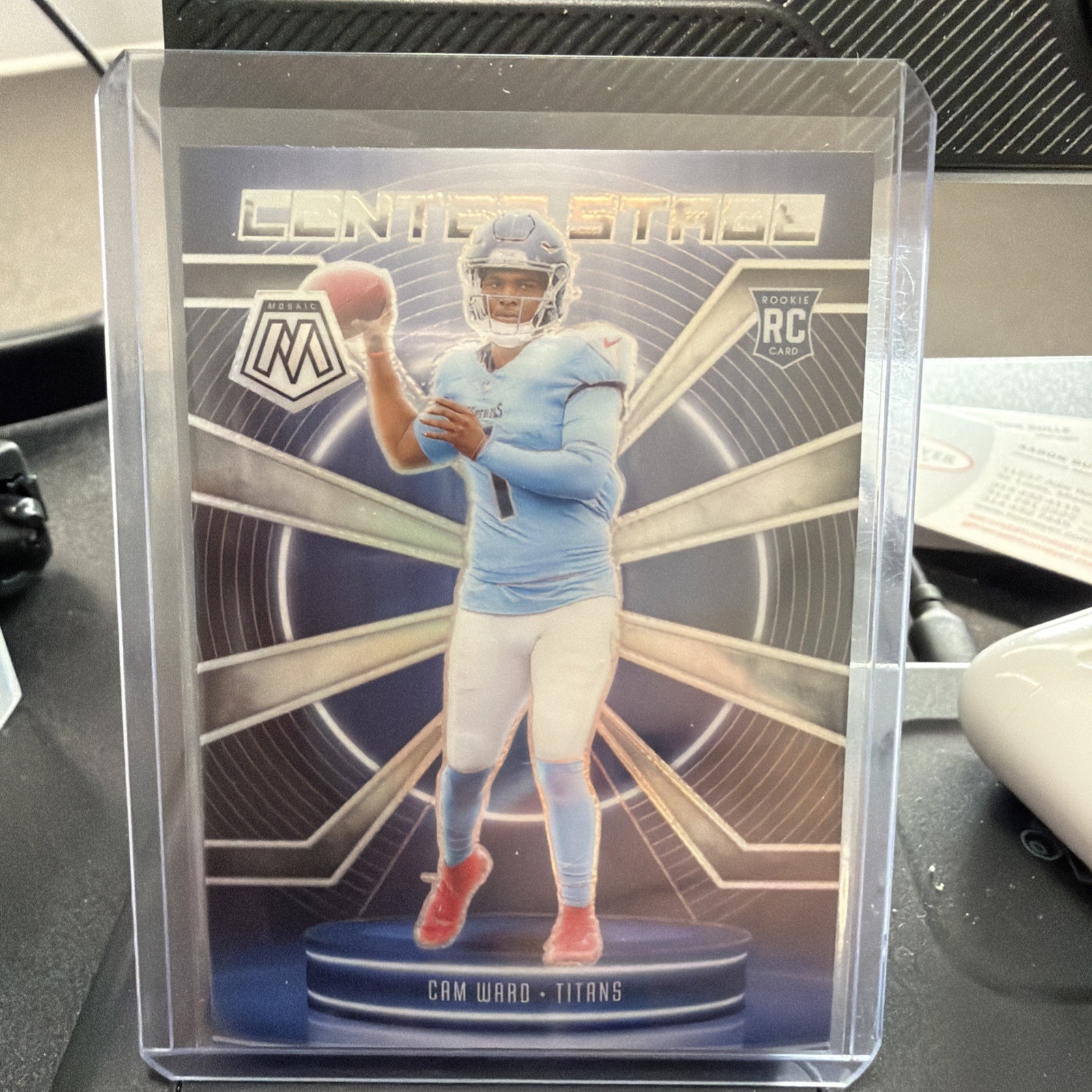 2025 Panini Mosaic - Cam Ward Center Stage Silver Mosaic (RC)