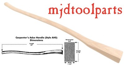 Small Size HIckory Adze Handle - Amish Hand Made - Style AHS - mjdtoolparts
