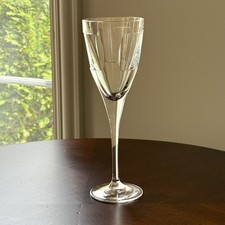 French Lead Crystal Wine Glass 9 1/4" Mikasa JAZZ Etched Signature France Made