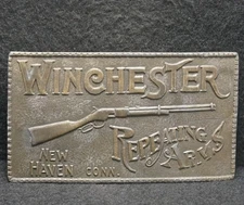 XC25114 VINTAGE 1970s ***WINCHESTER REPEATING ARMS NEW HAVEN*** GUNS BELT BUCKLE