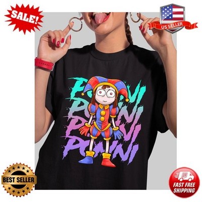 Anime The Amazing Digital Circus Black T Shirt Size S - 5XL Ponni