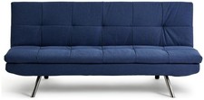 Nolan Fabric 3 Seater Clic Clac Sofa Bed-Denim Blue | Modern Guest Solution