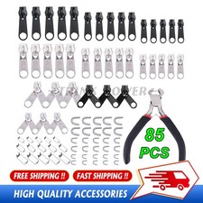 Fix Zipper Zip Slider Repair Instant DIY Kit Removable Rescue Replacement 85Pcs