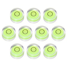 10pcs Round Bubble Level 18x9mm Mini Circular Bullseye Spirit Levels, Green