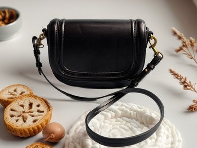 Zara Mini Black Purse With Top Strap Handle and Brass details