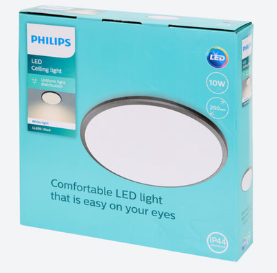 Philips LED Deckenlampe 3000K CL 200 Rund Schwarz
