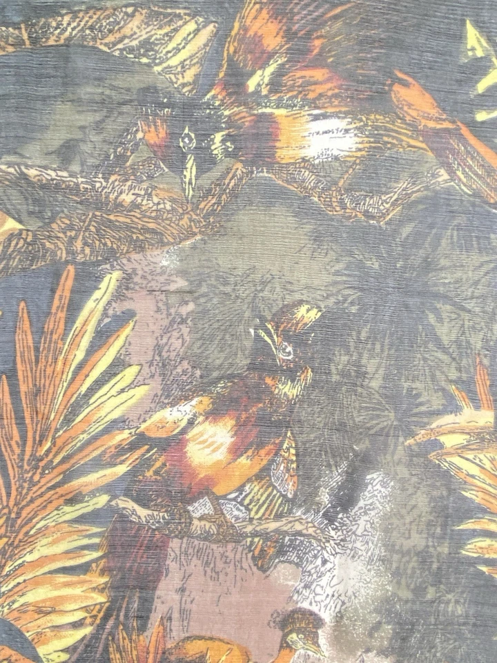 ARTISTIC SIN MARCA Marrón Seda Mujer Bufanda Pájaros Estampados 43"/42" EX CON Foto 3 de 4