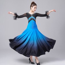 Latin Ballroom Dance Dress Modern Salsa Waltz Standard Long Dress J060 2 Colors