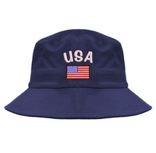 USA America flag embroidered bucket hat, National flag embroidered bucket hat 