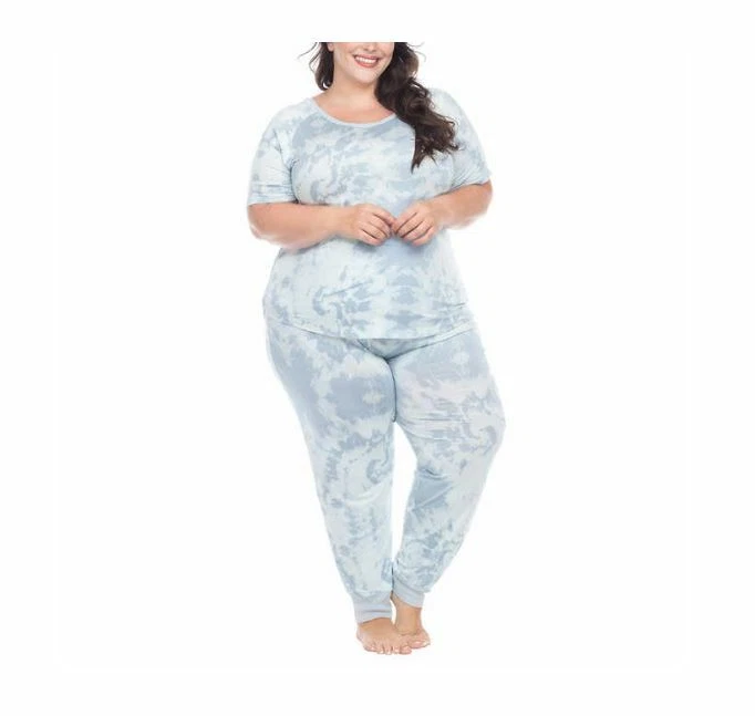 Conjunto de pijama jogger de 2 piezas para mujer Honeydew | azul tie dye | talla mediana Foto 2 de 3