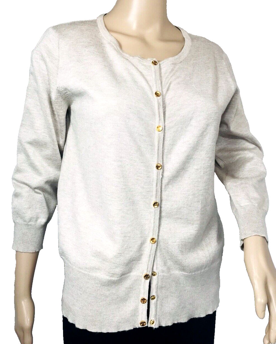 Women's Size M Premise Studios Beige Button Up Cardigan Sweater