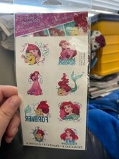 8 Disney Ariel Mermaid Princess Tattoos 8 squares Party Favors Teacher New  