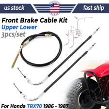 3PCs Upper Lower Front Brake Cable Kit For Honda TRX70 TRX 70 1986-87 Left&Right