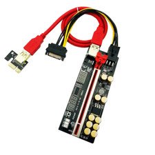 V016Pro GPU Riser Card PCIe 1x to 16x Extension Card LED Temperature Voltage New