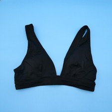 Victorias Secret Medium Black Triangle Plunge Wide Strap Bikini Top Swimwear New