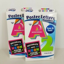 ArtSkills Poster Letters And Numbers Neon Colors 335 Pc Repositionable Crafts