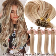 7A Pre Bonded Keratin Stick I Tip Remy Human Hair Extensions Thick 1g/s 50S-300S