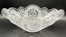 Vintage Hofbauer Byrdes German 24% Lead Crystal Gondola Shaped Bowl Rare