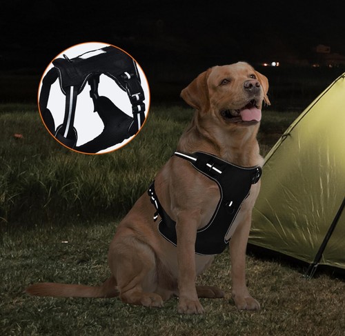 No-Pull Adjustable Front Clip Dog Vest Harness, Black, choose size S, M, L, XL - Picture 19 of 20