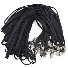   50 Pcs Lanyard Bulldog Clip 32-inch Flat Braid Neck Lanyard for Id Cards/ba...