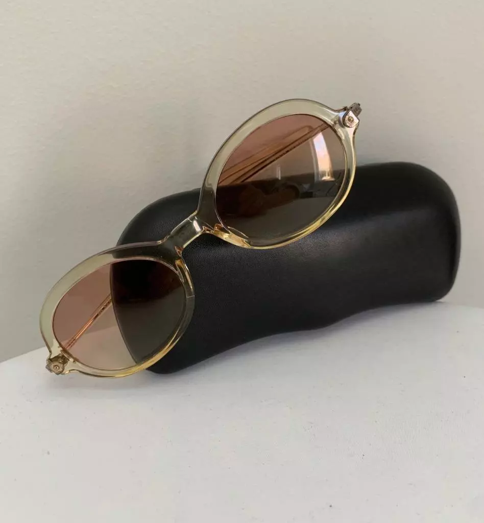 JIL SANDER Pale Blush Acrylic Light Ombre Brown Lens Oval