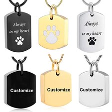 Paw Print Cremation Jewelry Urn Necklace for Ashes for Pet Memorial Ash Jewelry