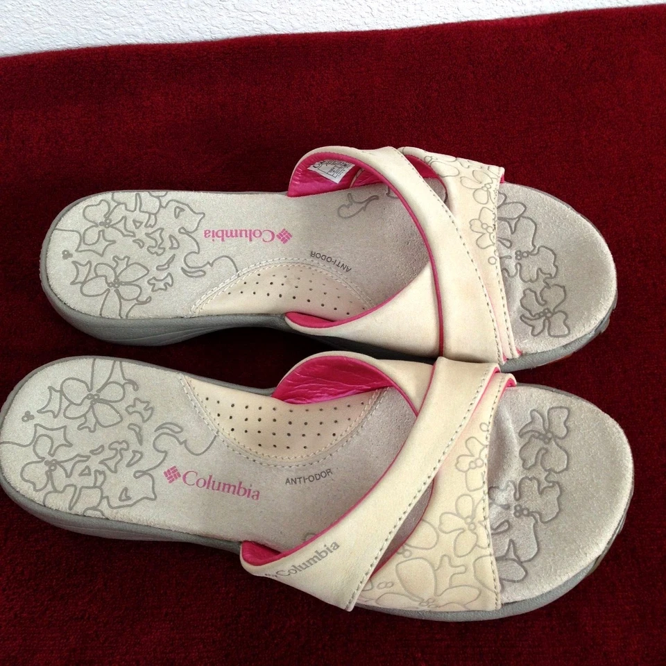 SANDALIAS CONFORT SIN CORDONES COLOMBIA TECHLITE PARA MUJER Talla US 6 - BRONCEADO/ROSA - USADAS EN EXCELENTE ESTADO Foto 2 de 4