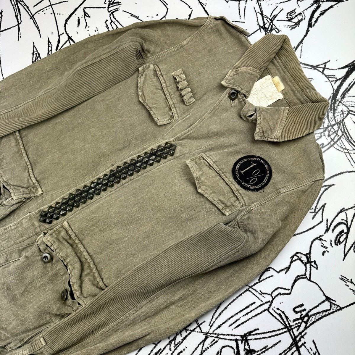 veronica by led rechwe studded 1% military jacket | eBay UK